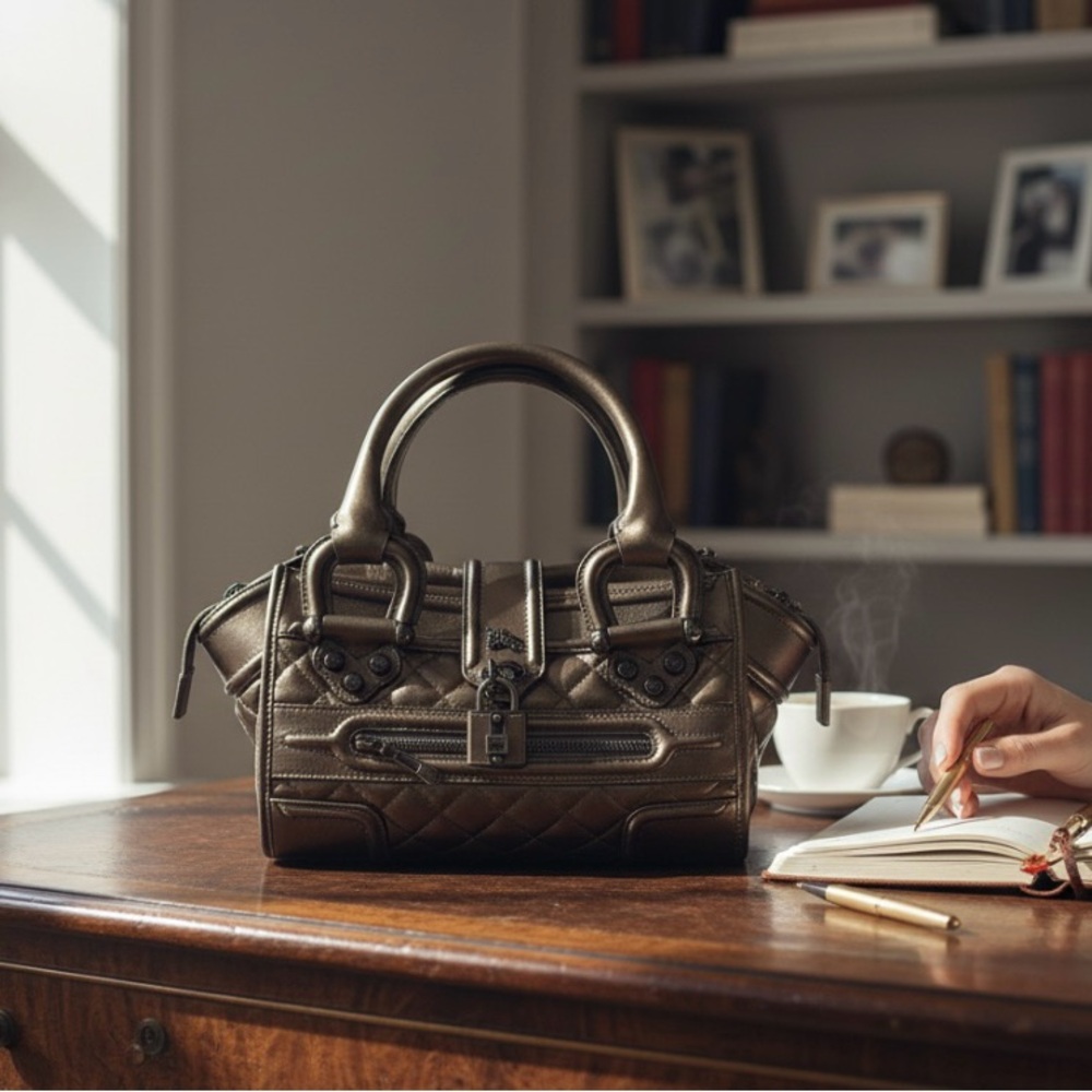 Burberry Quilted Leather Montgomery Satchel Bag